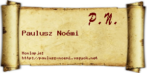 Paulusz Noémi névjegykártya